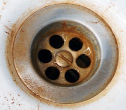 iron rust stains in sink drain