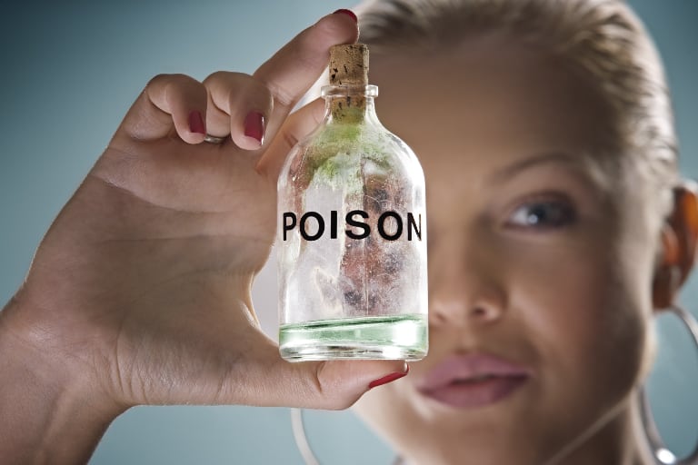 bottle labelled poison