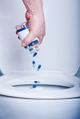 Flushing prescription drugs down the toilet